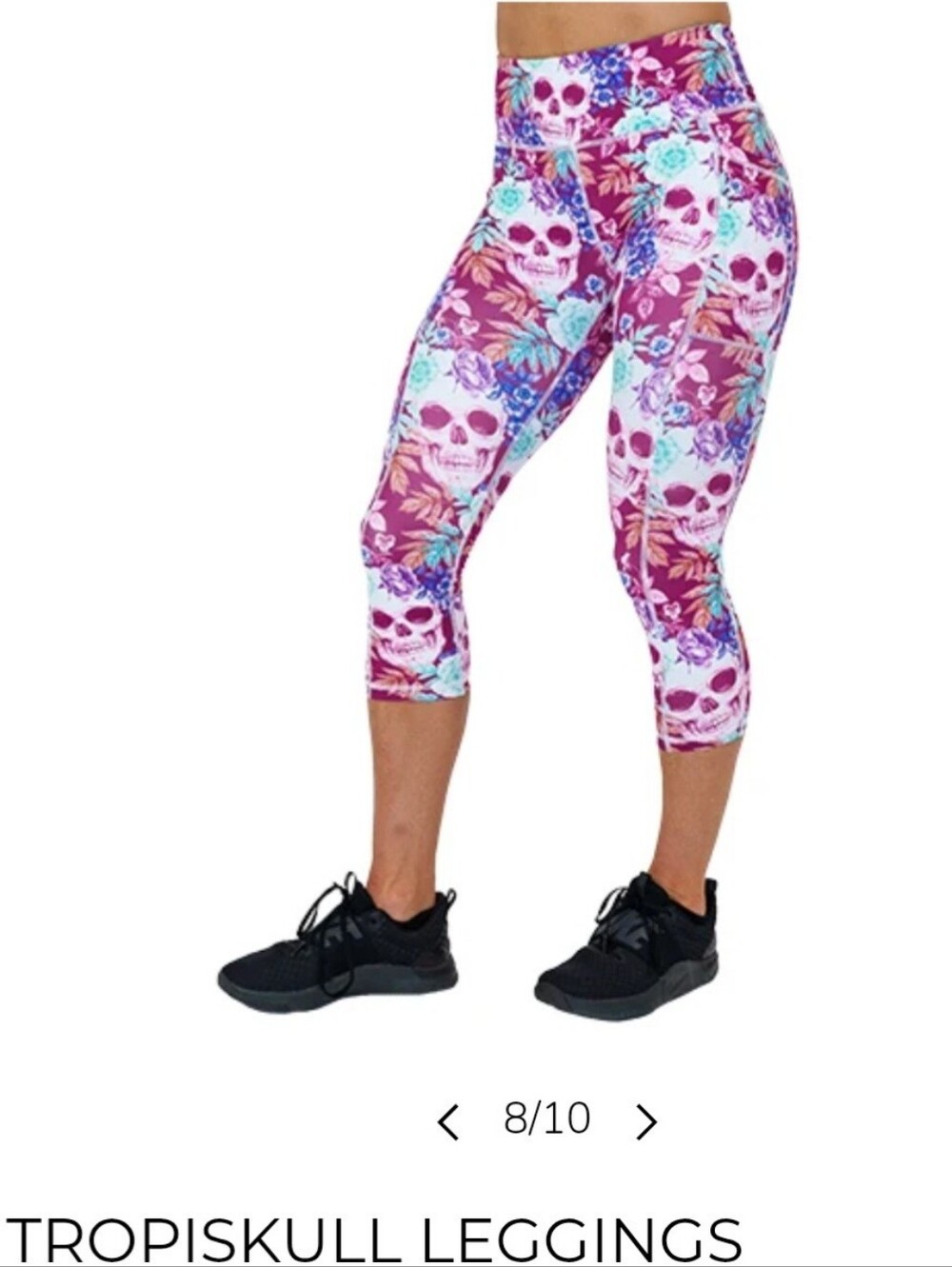 Constantly Varied Gear CVG Purple TropiSkull Capri Leggings, Women's XS